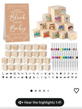 Baby Shower Alphabet Blocks to Decorate Kit
